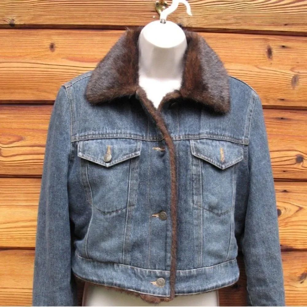 Blue Jean Denim Cropped Jacket - Picture 2 of 8